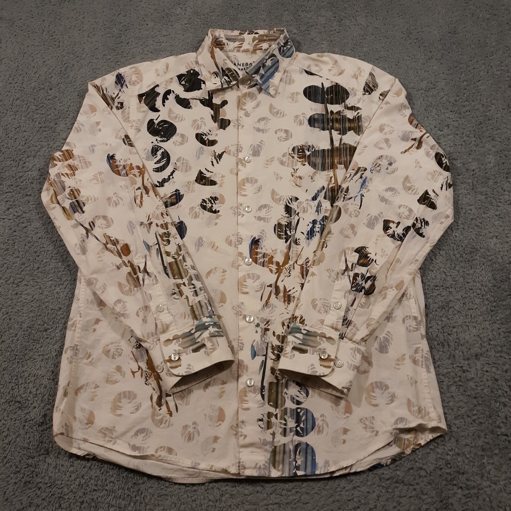 Jhane Barnes Rhedux Shirt Mens Medium Party Disco Abstract Art Limited Edition